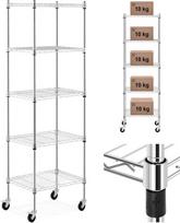 Royal Catering Vielinis sandėliavimo stelažas ant ratukų 5 lentynos iki 50 kg 60x45x186 cm
