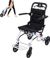 Sulankstomas neįgaliųjų vežimėlis, lengvas, nešiojamas, kelioninis vežimėlis suaugusiesiems, ergonomiškas dizainas, vežimėlis su reguliuojamu saugos diržu, PU ratai sklandžiam važiavimui (baltas)