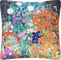 VON LILIENFELD Gustav Klimt Cottage Garden Dekoratyvinė pagalvėlė 40 x 40 cm Sofos pagalvėlė Dekoratyvinis namų svetainės pagalvėlės užvalkalas su užpildu, atspausdintas iš abiejų pusių