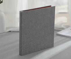 16inch Simple Linen Self-adhesive Lamination DIY Photo Album for Family Lovers Birthday Gift Wedding Baby Large Capacity pilka spalva