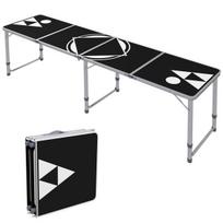Sulankstomas stovyklavimo stalas 240 x 60 cm - juodas