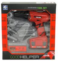 Žaislinis meistro įrankis, gręžtuvas Tools Set Good Helper, raudona sp./pilka sp.