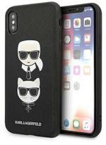 Telefono dėklas Karl Lagerfeld Karl & Choupette Head KLHCPXSAKICKCBK, juoda sp., Apple