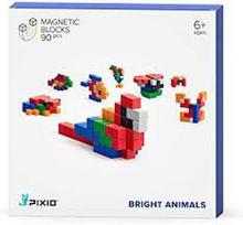 Magnetinis konstruktorius Pixio Story Series Bright Animals 30104, 90 vnt., įvairių spalvų