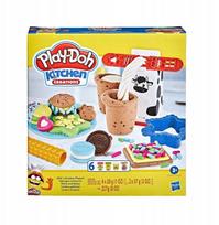 Plastilino rinkinys, su priedais Hasbro Play-Doh Kitchen Creations Milk N Cookies, įvairių spalvų