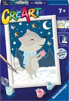 Tapymas pagal skaičius Ravensburger CreArt Badger Among The Stars, įvairių spalvų
