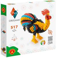 Popierinių figūrų gaminimo rinkinys Alexander 3D Origami Rooster, mėlyna sp./juoda sp./raudona sp.