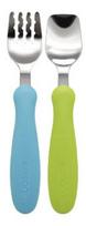 Stalo įrankiai Edison Mama Fork & Spoon KJ2832, 18 mėn., nerūdijantysis plienas/polipropilenas (pp), mėlyna sp./žalia sp.