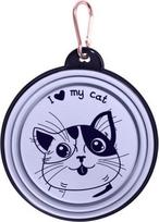 Dubenėlis gyvūnui I Love My Cat, 0.5 l, 12.7 cm x 12.7 cm, violetinė sp.