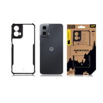 Tactical Quantum Stealth dėklas skirtas Motorola G34 Clear/juodos spalvos