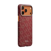 Pitaka Ultra-Slim dėklas, Monogram-Gold/Red – Apple iPhone 17 Pro Max