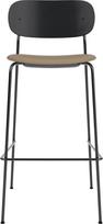 Audo Copenhagen Baro kėdė Co 78,5 cm, juoda, su apmušta odine sėdyne, smėlio spalvos
