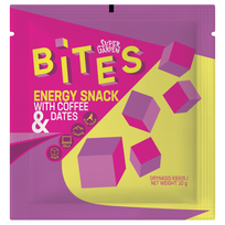 SUPERGARDEN BITES ENERGY SNACK liofilizuotas kavos ir datulių užkandis, 10g