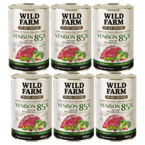 WILD FARM PURE MONO Elnienos, brokolių ir spanguolių 6x400 g vienos rūšies baltymų šunų maistas