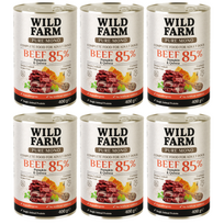 WILD FARM PURE MONO Jautiena, moliūgai ir kvinoja 6x400 g vienos rūšies baltymų šunų maistas