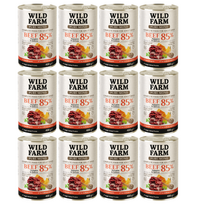 WILD FARM PURE MONO Jautiena, moliūgai ir kvinoja 12x400 g vienos rūšies baltymų šunų maistas