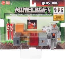 Žaislinė figūrėlė, su priedais Mattel Minecraft Redstone Protectors Firework Launcher JKK10, raudona sp./pilka sp.