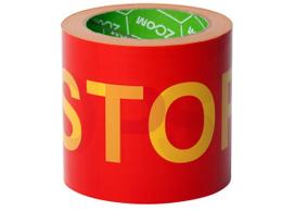 ZOOM Įspėjamoji juosta „STOP”, raudona, 100mm x 100m