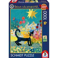 Dėlionė Schmidt Rosina Wachtmeister Cat In S Sea Of Flowers, 69.3 cm x 49.3 cm, 1000 vnt., įvairių spalvų