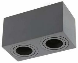 Šviestuvas lubų GTV Aveiro Duo Bis Rectangular, GU10, 2 x 20 W, juoda sp.