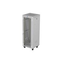 19" 32U Standing Rack Cabinet 600×600 Gray with Perforated Doors and LCD (Flat Pack) | FF01-6632-12SL | 5901969447910
