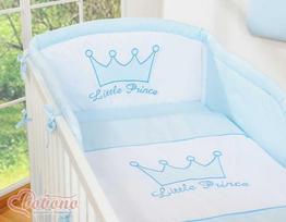 Patalynės komplektas 3 dalių Little Prince/Princess mėlynas – jaukumui ir saldžiam miegui.