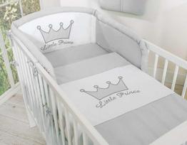 Patalynės komplektas 2 dalių pilkas Little Prince/Princess – jaukumui ir saldžiam miegui.