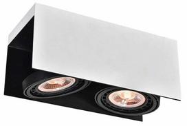 Šviestuvas lubų GTV Verso, GU10, 2 x 40 W, balta sp./juoda sp.