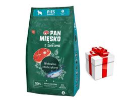 Pan Mięsko  su žolelėmis Jautiena su tuno traškučiais S 3kg + STAIGMENA ŠUNIUI