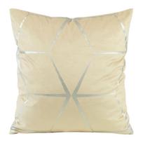 Dekoratyvinės pagalvėlės užvalkalas JQR-05, sidabro sp./smėlio sp., 45 cm x 45 cm