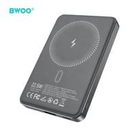 BWOO P82 10000mAh 15W išorinė baterija belaidis krovimas tamsiai pilka