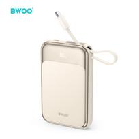 BWOO PD 20W 10000 mAh Išorinė baterija With Usb-c Laidas and Ekranas P80 auksinis