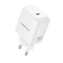 Borofone BN33 Fuente GaN USB-C tinklo įkroviklis QC3.0 PD 40W baltas