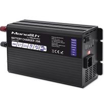 Qoltec Intelligent Monolith battery charger for LiFePO4, AGM, GEL, SLA | 20A | 24V