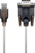 Goobay USB 2.0 Adapter Cable, USB-A Plug  Serial RS-232 Plug (transparent, 1.5 meters)