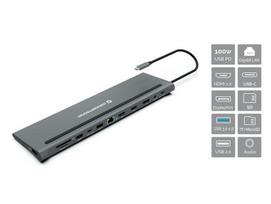 Conceptronic 12-1 Dock USB-C to 2x HDMI/3x USB-A/DP/+ 18cm long
