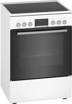 BOSCH HKR39C220 Series 4 Electric Cooker with Ceramic Glass Cooktop, Freestanding, White