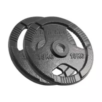 Cast iron Olympic weight set 2x15kg, hole 51mm, plate with grips, REBEL ACTIVE
