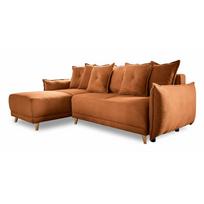 Sulankstoma kampinė sofa iš kordinio velveto raudonos plytų spalvos (kintama) Lazy Lukka – Miuform
