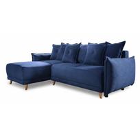 Sulankstoma kampinė sofa iš kordinio velveto tamsiai mėlynos spalvos (kintama) Lazy Lukka – Miuform