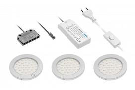 Jungiklių komplektas, 3 vnt., Castello LED, 15W, 12V DC, LD-Z3CSCB-53 GTV
