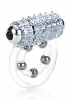 CALEXOTICS Maximus 4 Bead Intimate Support Ring with Vibrating Bullet, Waterproof