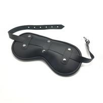 Red Leather Red Leatherr Eye Mask Black - Adjustable Padded Model, 26x12 cm