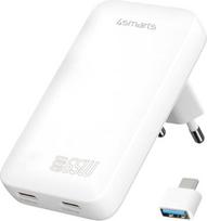 4Smarts Charger FlatPlug 65W GaN Dual USB-C white