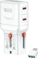4Smarts Travel charger World 65W USB-C + USB-A white