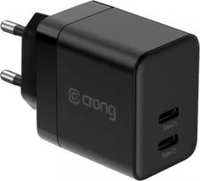 Crong Mains charger 2xUSB-C 35W PD 3.0 z PPS black