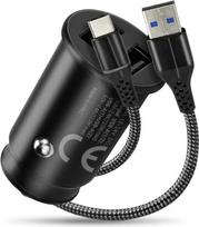 Everactive Car charger CC-25C 2XUS B 12W + CABEL USB-C