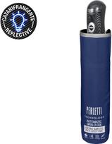 Skėtis PERLETTI Technology, automatinis, trumpas, mėlynos sp., atspindintis