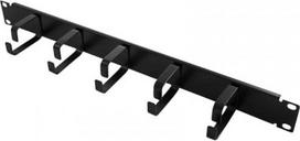 Logilink Cable organizer 19', 1U, 5 handles, black