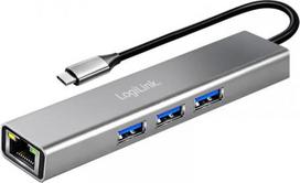 Logilink Hub USB3.2 3xUSB-A 1x RJ45 Gigabit Ethernet